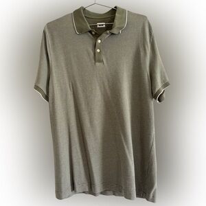 Joseph Abboud Polo - Size Large, Green, Lightweight, White Trim, Short Sleeve